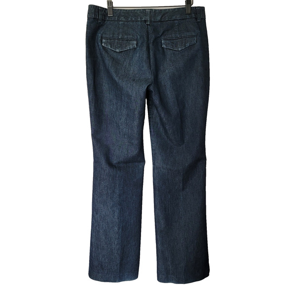 Express Editor Dark Wash Boot Cut Jeans Womens 8 Long Y2K Preppy Casual Chino - Picture 3 of 12